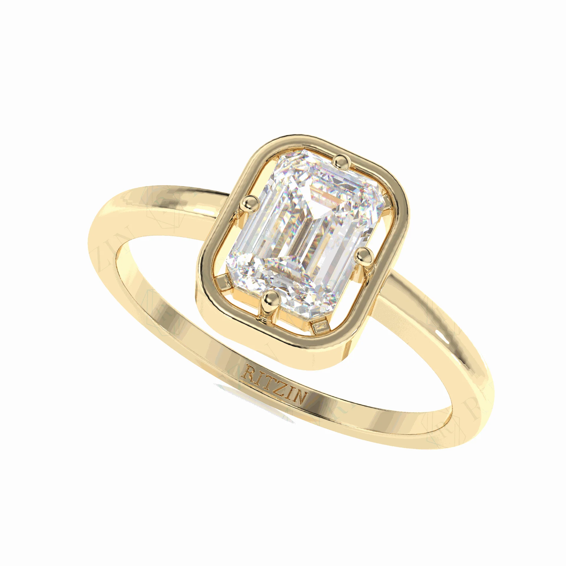 1 carat emerald cut diamond ring