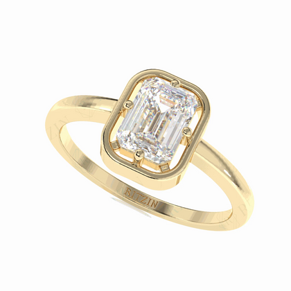 1 carat emerald cut diamond ring