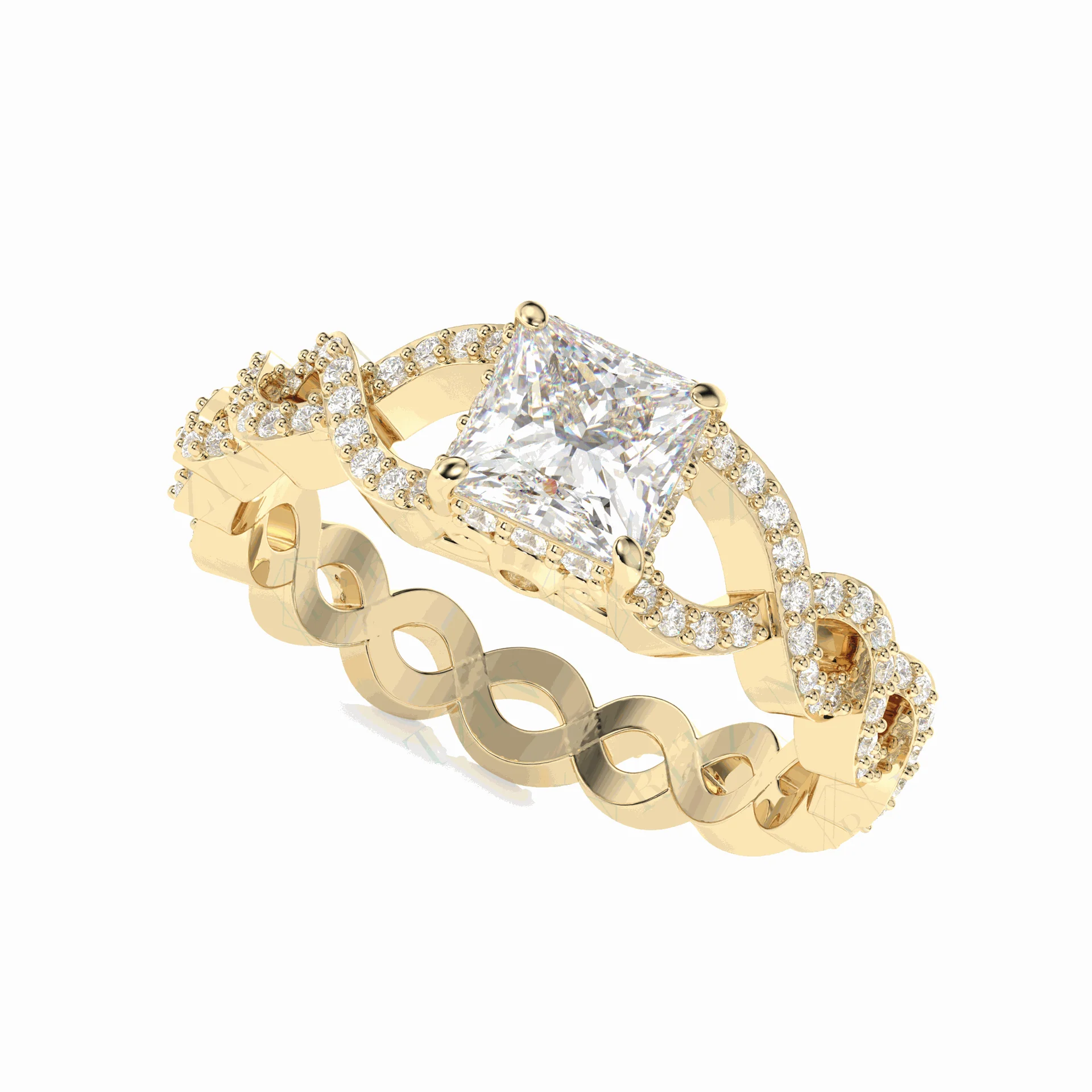 1 carat princess cut diamond ring