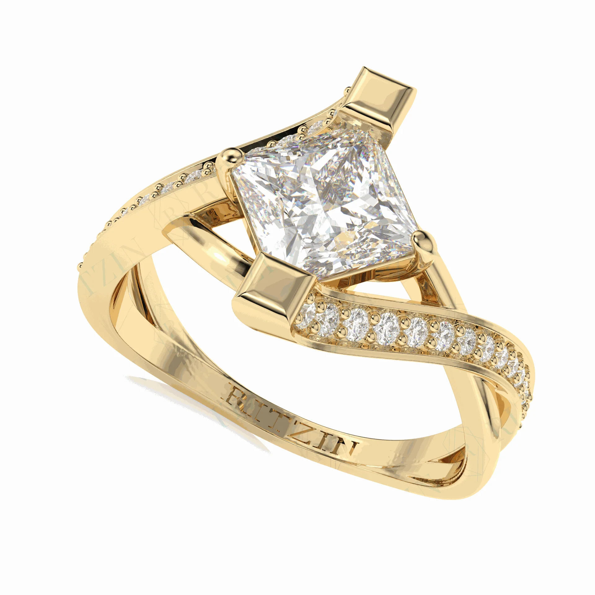 lab created yellow diamond rings
