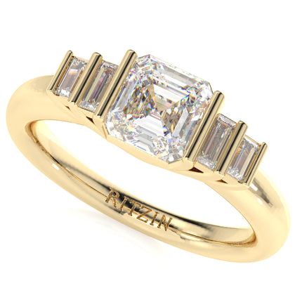 asscher cut diamond ring