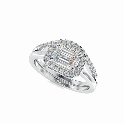 emerald cut bridal ring sets