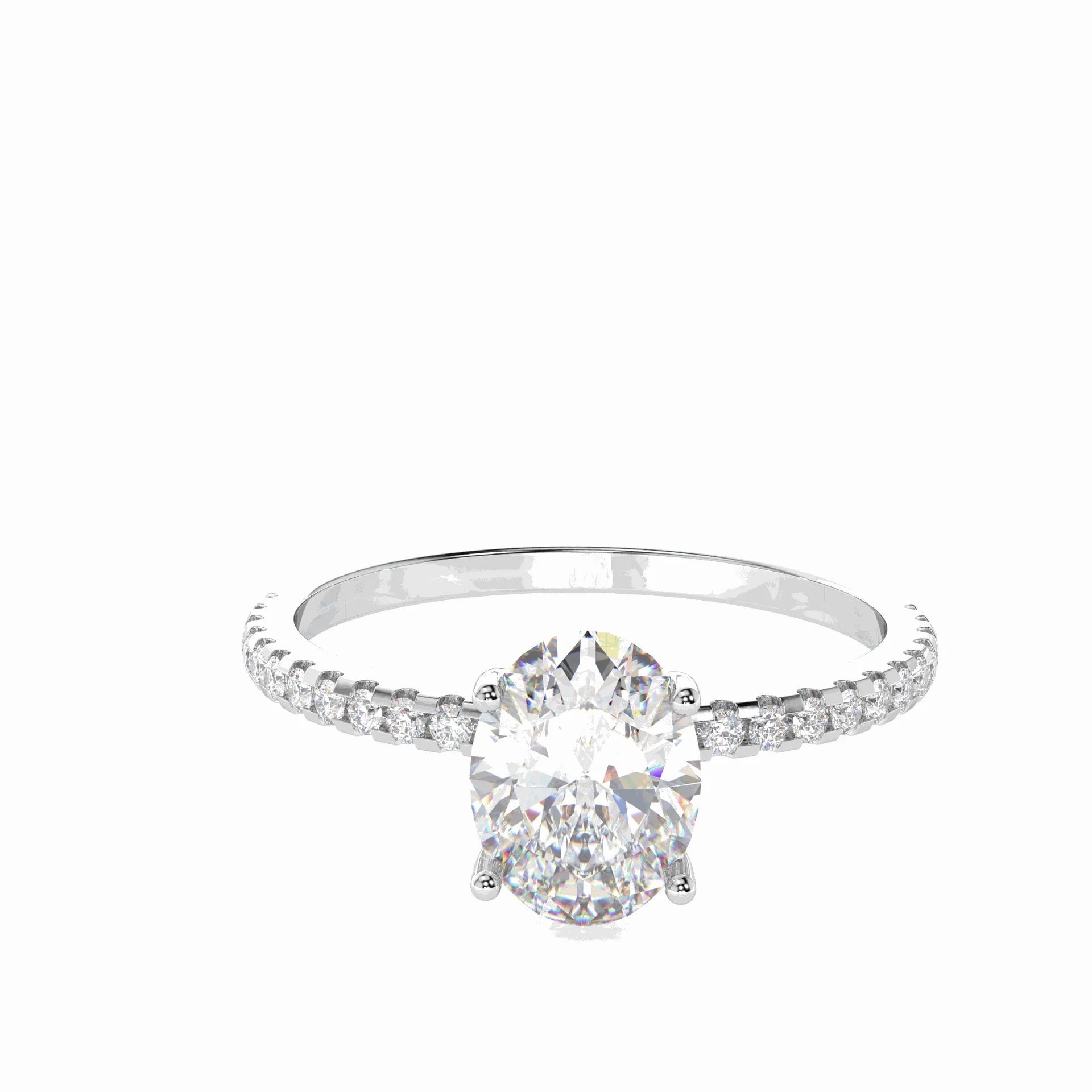 oval accent engagement ring