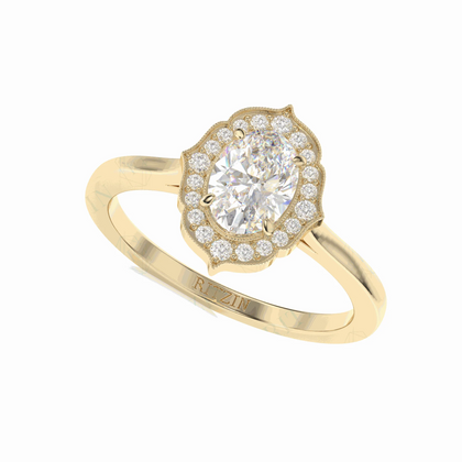 oval cut halo engagement rings