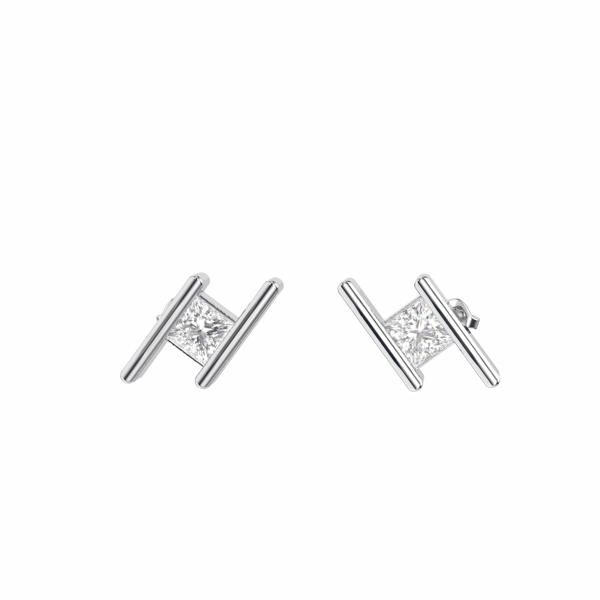 princess cut diamond earrings