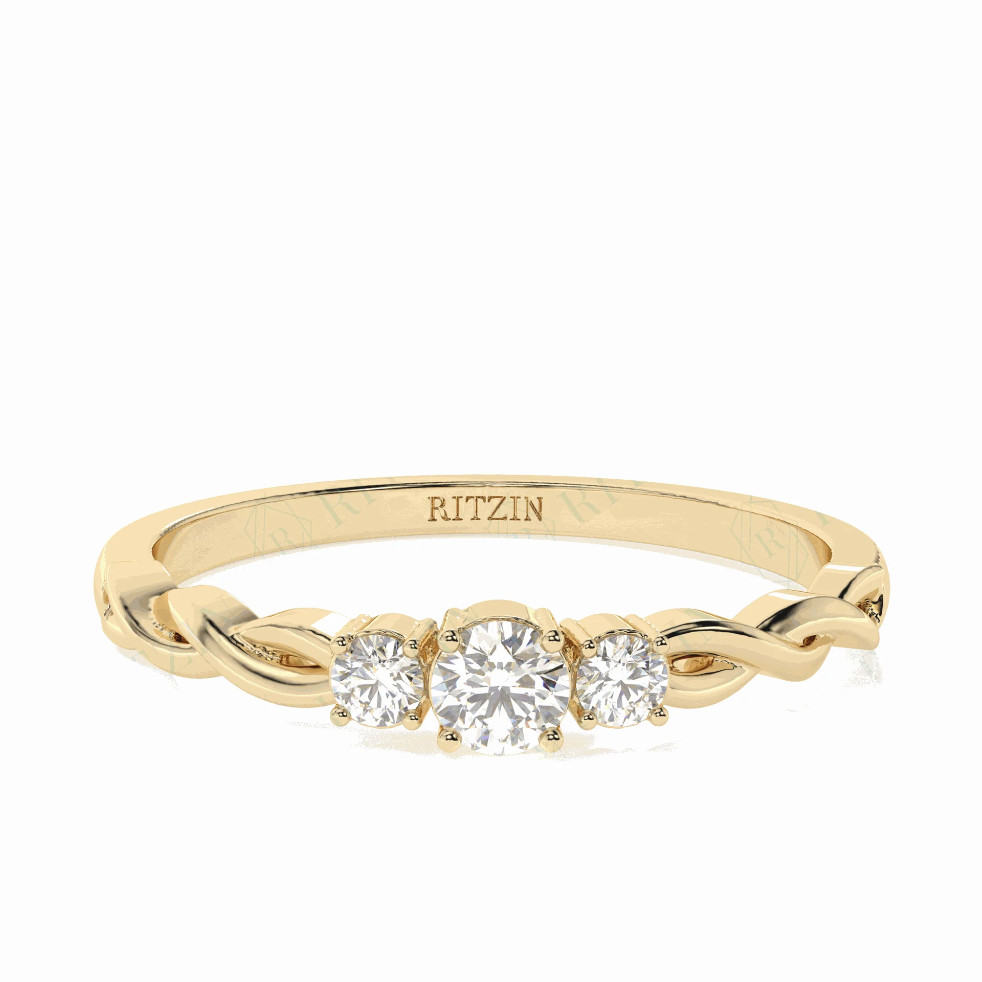 3 stone round engagement ring