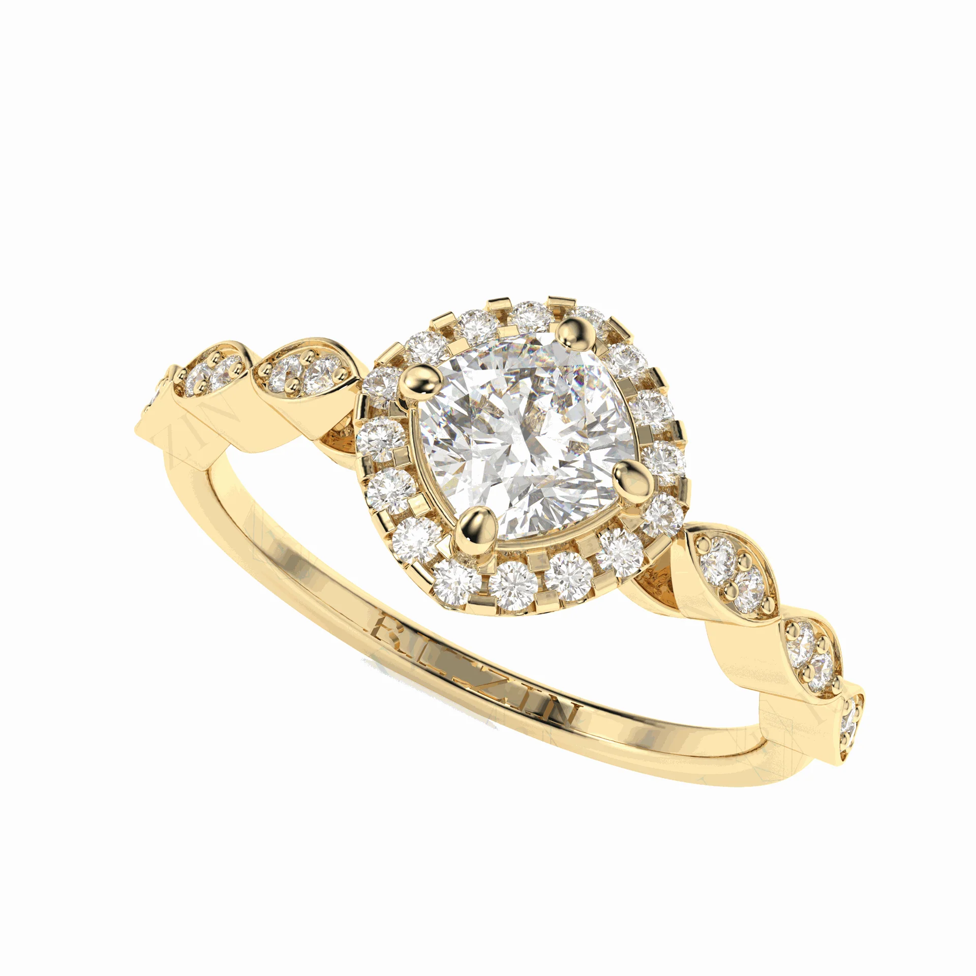 1 carat cushion cut diamond ring