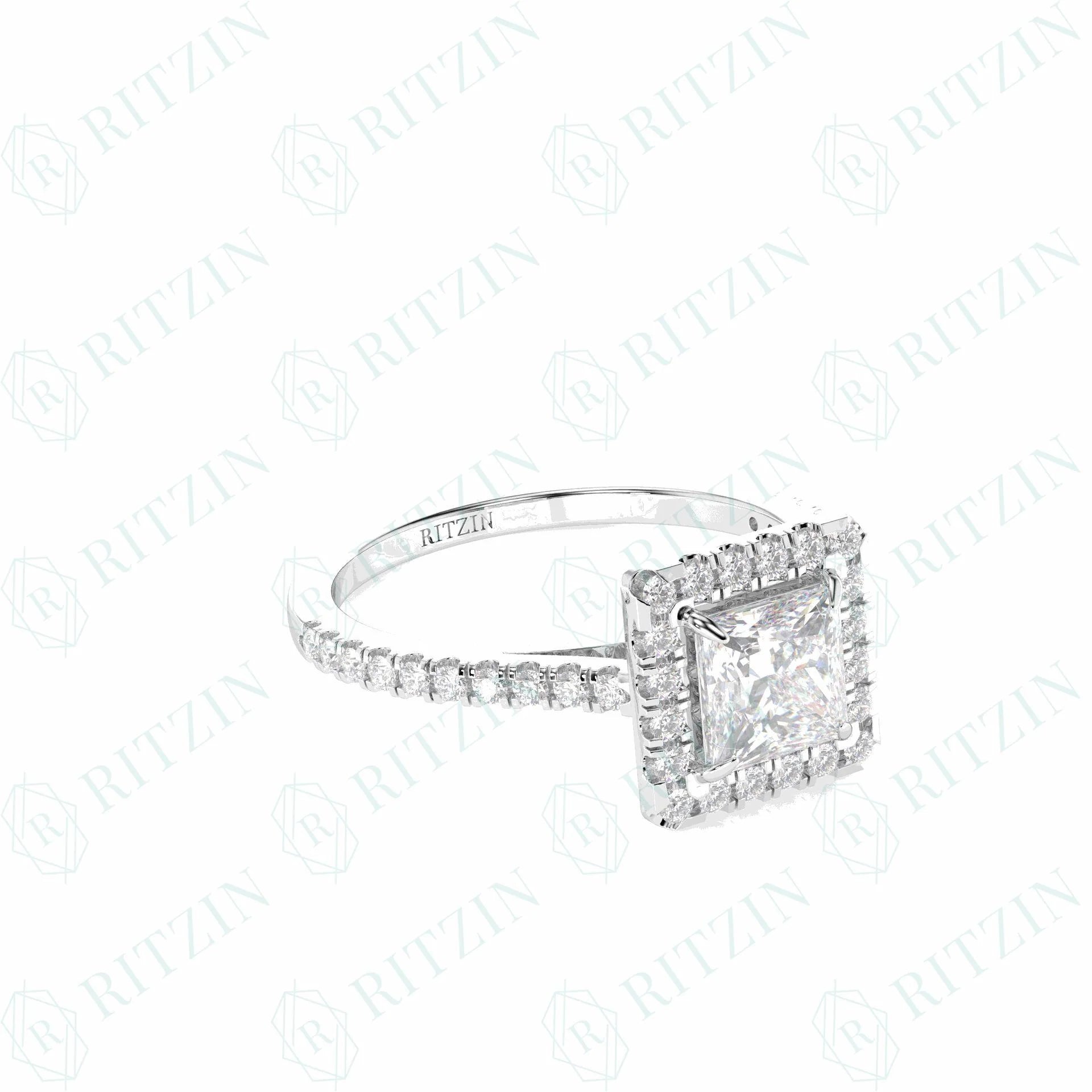 princess cut halo engagement rings