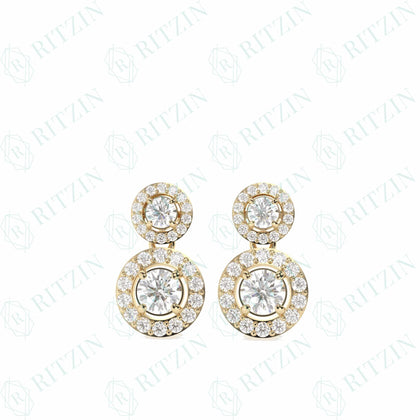 round brilliant cut diamond earrings