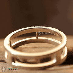 Alianza de boda de dos líneas con moissanita redonda de 1,55 TCW, única para mujer, con diamantes de media eternidad, joyería exclusiva, regalo para ella 