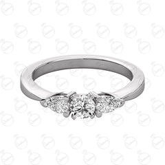 0.50 TCW Round Cut 3 Stone Moissanite Ring for Women