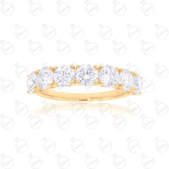 1.35 TCW Round Cut Half Eternity Moissanite Ring for Women