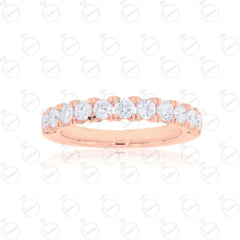 1.55 TCW Round Cut Half Eternity Moissanite Ring for Women