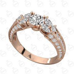 1.00 TCW Round Cut Unique Moissanite Ring for Women
