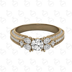 1.00 TCW Round Cut Unique Moissanite Ring for Women