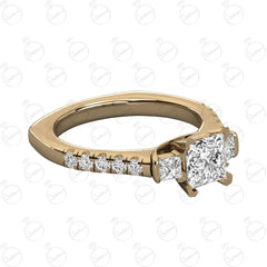 1.20 TCW Princess Cut 3 Stone Moissanite Ring for Women