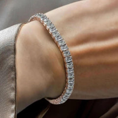 Tennisarmbänder mit Moissanit-Diamanten im Smaragdschliff