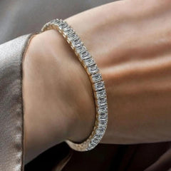 Tennisarmbänder mit Moissanit-Diamanten im Smaragdschliff
