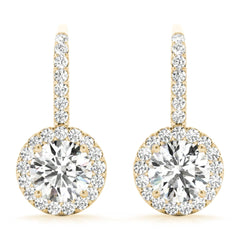 6.50mm Round Cut Drop Dangle Earrings For Women