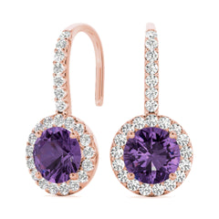6.50mm Round Cut Drop Dangle Earrings For Women