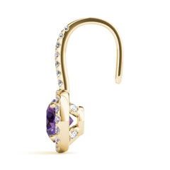 6.50mm Round Cut Drop Dangle Earrings For Women