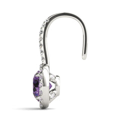 6.50mm Round Cut Drop Dangle Earrings For Women