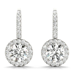 6.50mm Round Cut Drop Dangle Earrings For Women