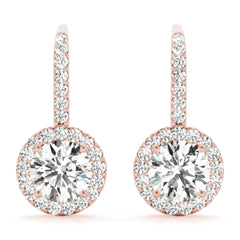 6.50mm Round Cut Drop Dangle Earrings For Women