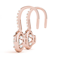 6.50mm Round Cut Drop Dangle Earrings For Women