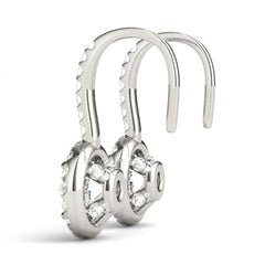 6.50mm Round Cut Drop Dangle Earrings For Women