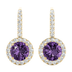 6.50mm Round Cut Drop Dangle Earrings For Women