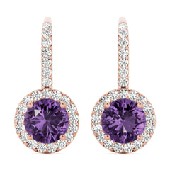 6.50mm Round Cut Drop Dangle Earrings For Women
