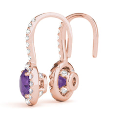 6.50mm Round Cut Drop Dangle Earrings For Women