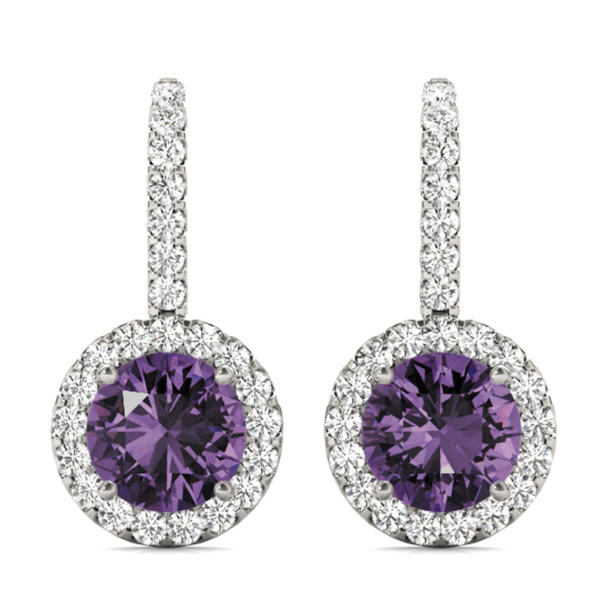 6.50mm Round Cut Drop Dangle Earrings For Women