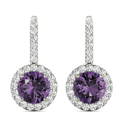 6.50mm Round Cut Drop Dangle Earrings For Women
