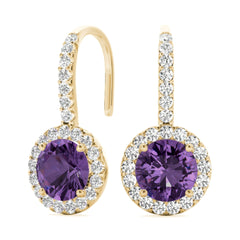 6.50mm Round Cut Drop Dangle Earrings For Women