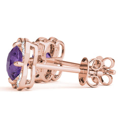 5MMRound Cut Floral Style Earrings For Women