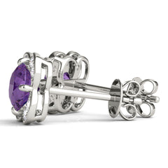 5MMRound Cut Floral Style Earrings For Women