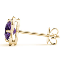 5MMRound Cut Floral Style Earrings For Women