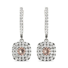 5.00mmRound Cut Double Halo Stud Earrings For Her/Women