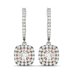 5.00mmRound Cut Double Halo Stud Earrings For Her/Women