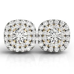 5.0mmRound Cut Double Halo Stud Earrings For Her