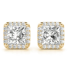 4.00mm Round Cut Halo Style Earrings For Women