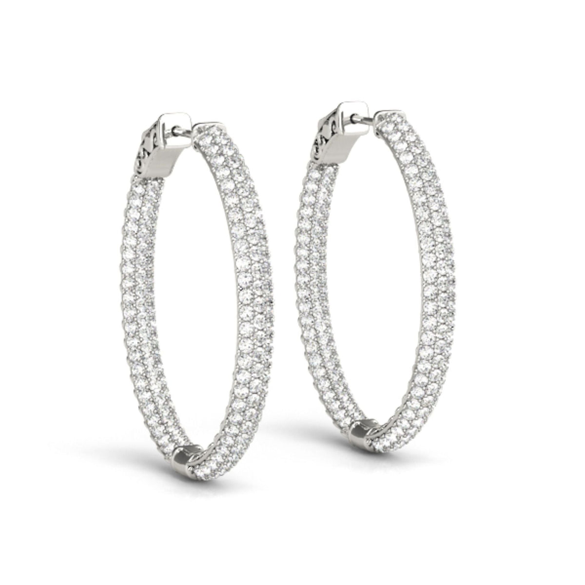 1.10MM Round Cut Hoop Earring For Women