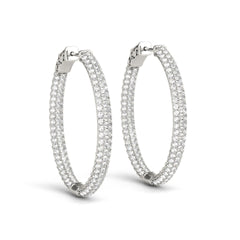 1.10MM Round Cut Hoop Earring For Women