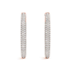 1.10MM Round Cut Hoop Earring For Women