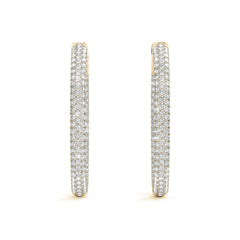 1.10MM Round Cut Hoop Earring For Women