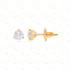 1.70 CTW Round Cut Stud Lab Grown Diamond Earrings for Women