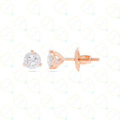 1.70 CTW Round Cut Stud Lab Grown Diamond Earrings for Women
