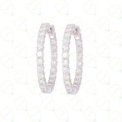 2.90 CTW Round Cut Huggie Hoop Lab Grown Diamond Earrings for Women